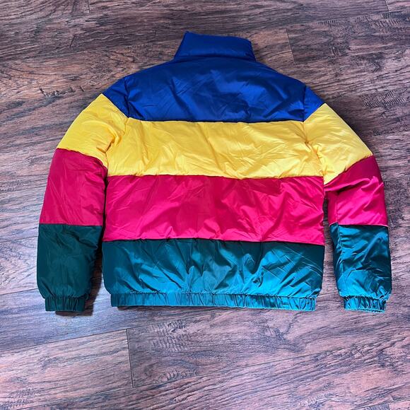 RARE Deadbeats Tour Unbranded Colorblock Puffer Jacket Zip Festival EDM Jacket - Picture 10 of 12